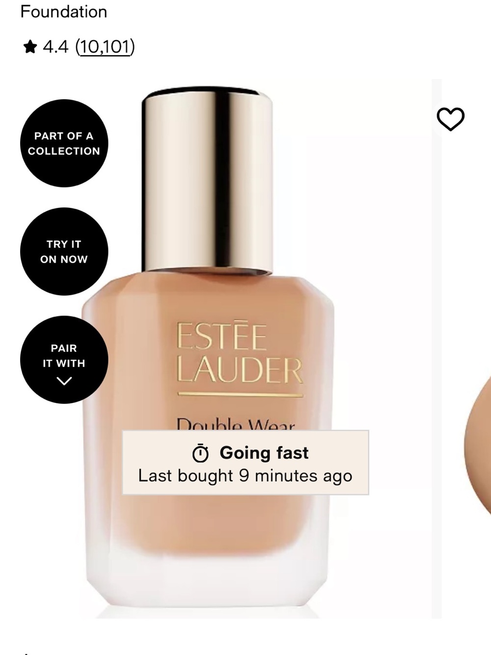 Estee Lauder Double Wear Foundation - Beige Tone with Gold Cap